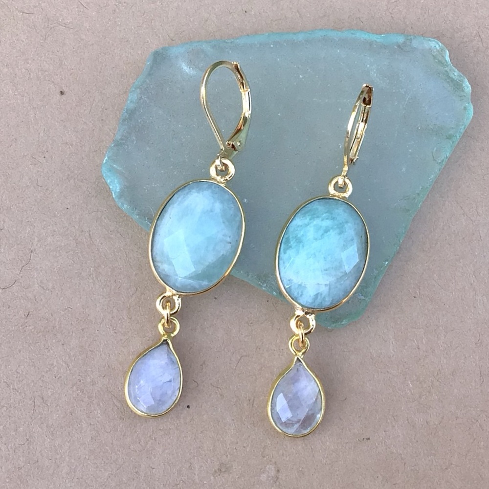 Sundance Charm Earrings Amazonite Moonstone